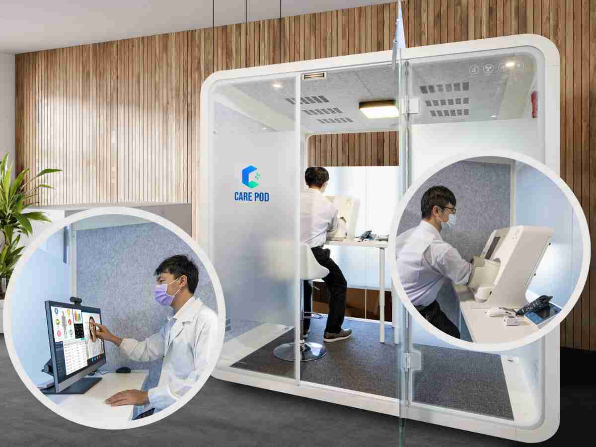 达擎于医疗科技展中展出＂远距诊疗舱＂，，，以因应医疗数字化及社会高龄化趋势下、、、复诊及慢性病患等族群对于远距看诊需求逐渐升高所推出的创新整合方案。。。。多功能合一、、高隐私性的远距诊疗舱可根据病患端与医师端的不同需求，，，提供弹性化及客制化功能，，节省医生和病患的精力及时间