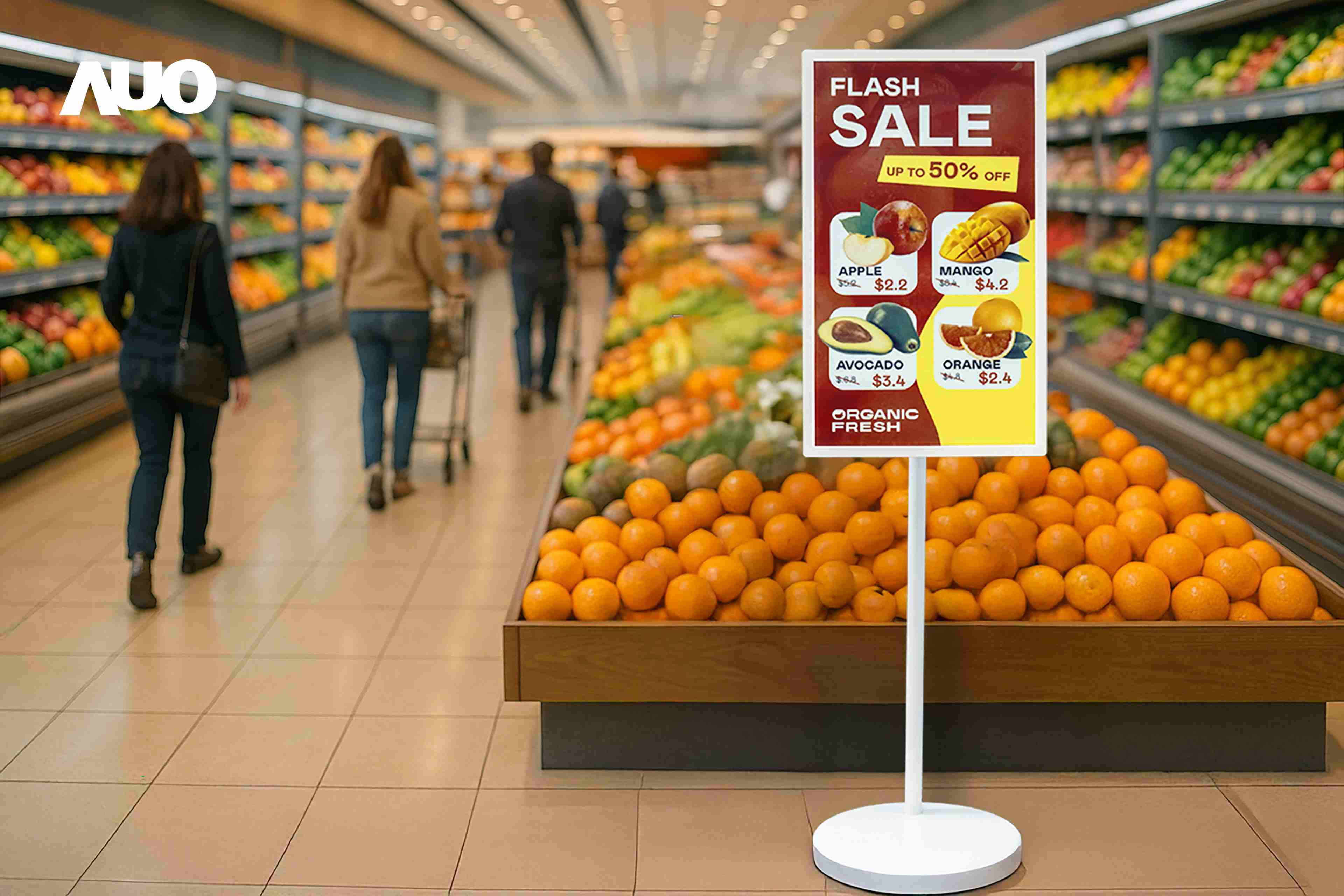 达擎首亮相低功耗、、、全彩的〝aecoPost电子纸解决方案〞，，仅在更新画面时需要微量的电力驱动，，，，无需布建电线的便捷设计，，，，使其可灵活应用、、随意置放，，，并可透过云端或行动装置app，，，，轻松管理及排程广告内容，，，，晋升店头营销利器。。。。